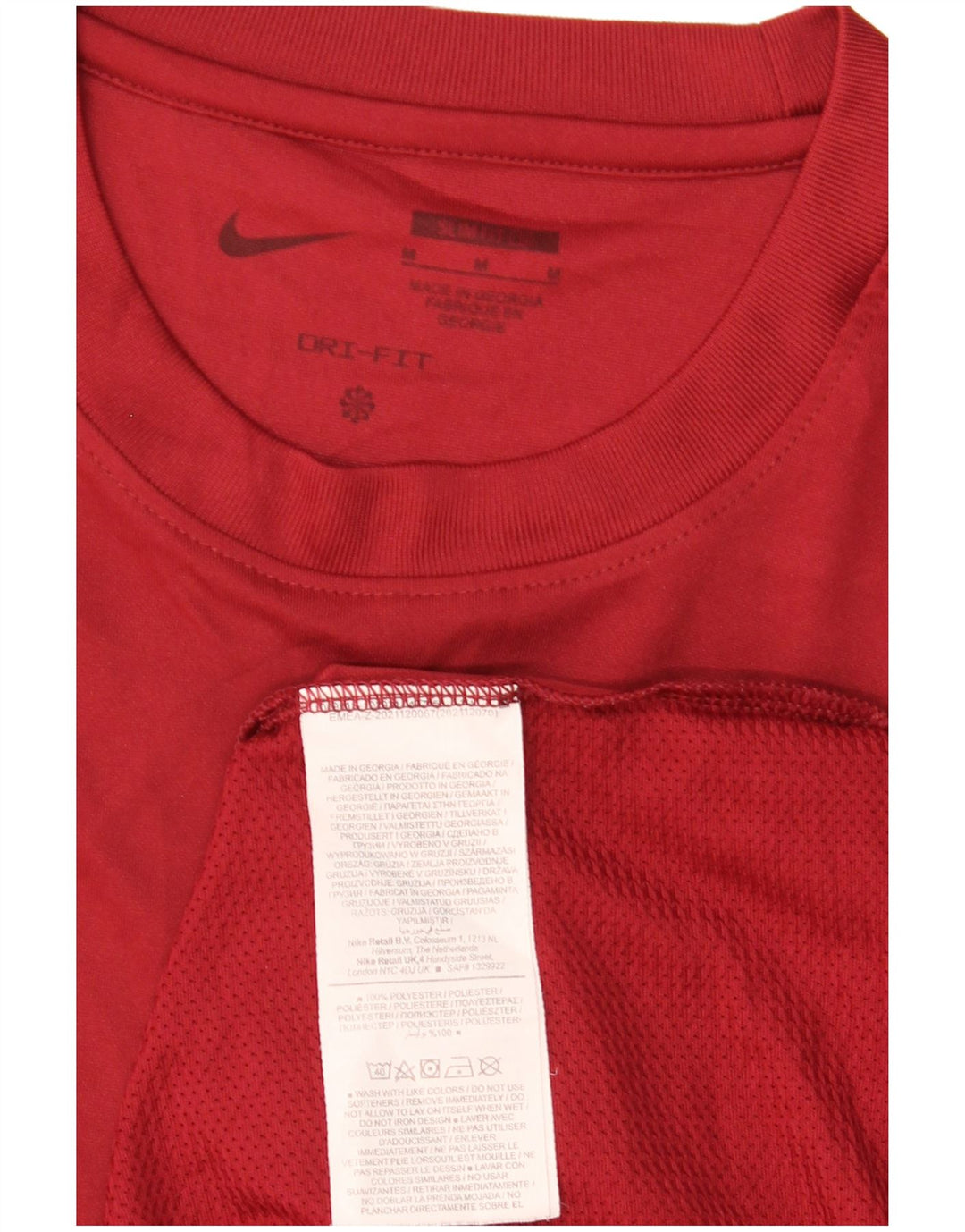 Nike Herre Dri Fit Slim Fit Grafisk T-shirt Top Medium Maroon Polyester