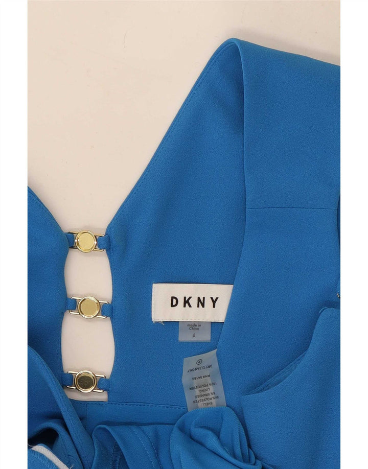 Dkny Womens Sleeveless Sheath Dress US 6 Medium Blue Polyester
