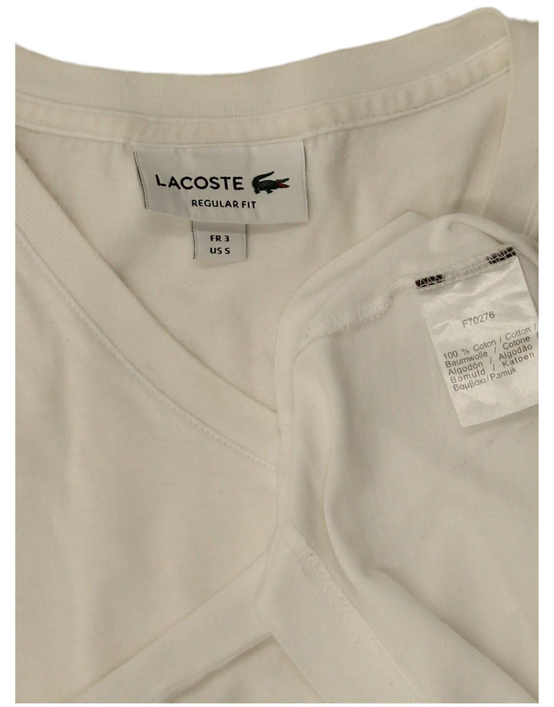 Lacoste Herre Regular Fit T-Shirt Top størrelse 3 Lille hvid bomuld
