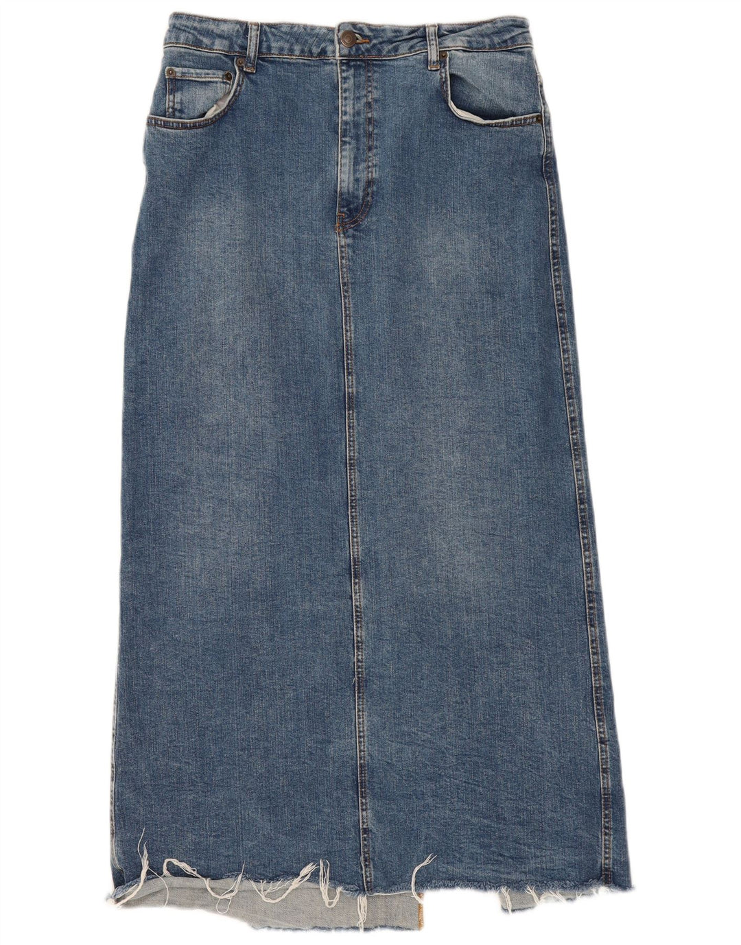 Zara Dame Denim Nederdel XL W32 Blå