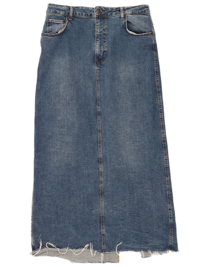 Zara Dame Denim Nederdel XL W32 Blå