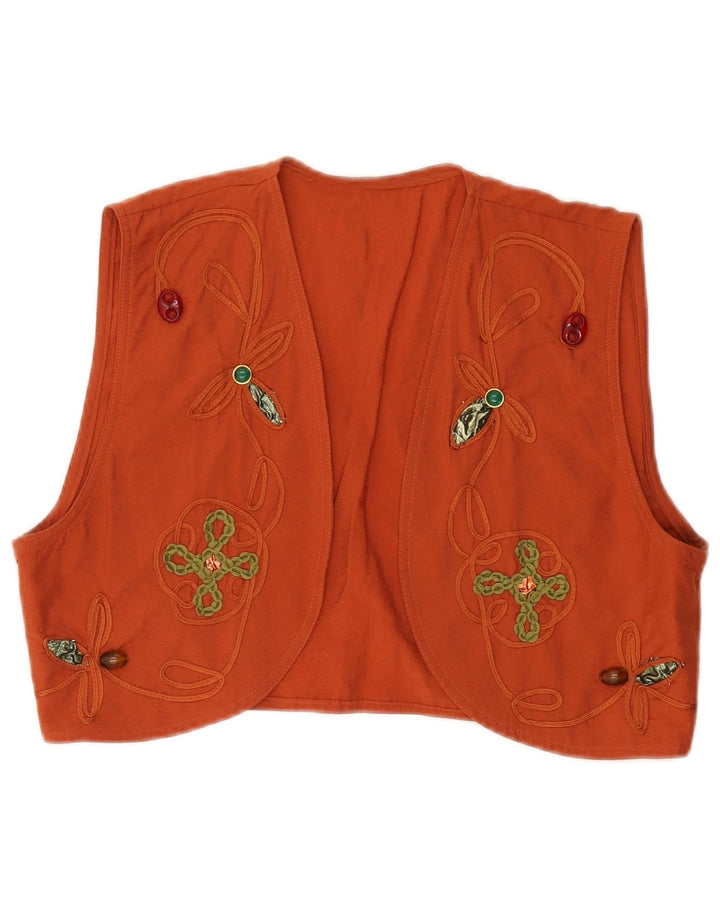 Vintage damevest IT 46 stor orange viskose