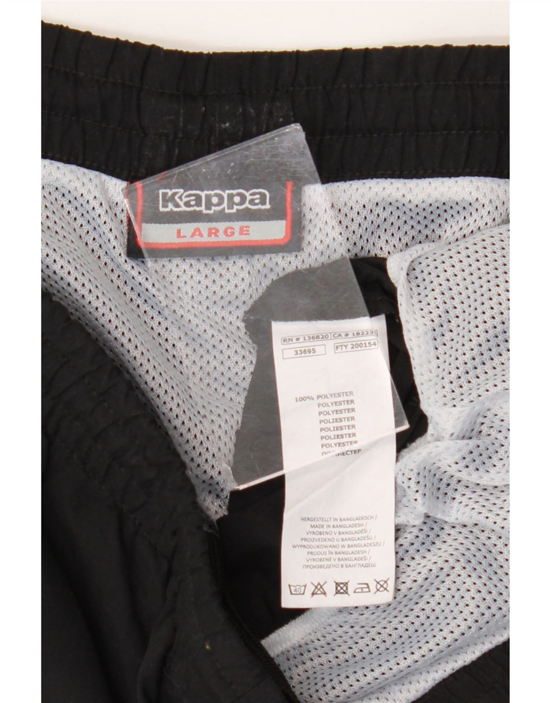 KAPPA Sportshorts til mænd, store sorte polyester