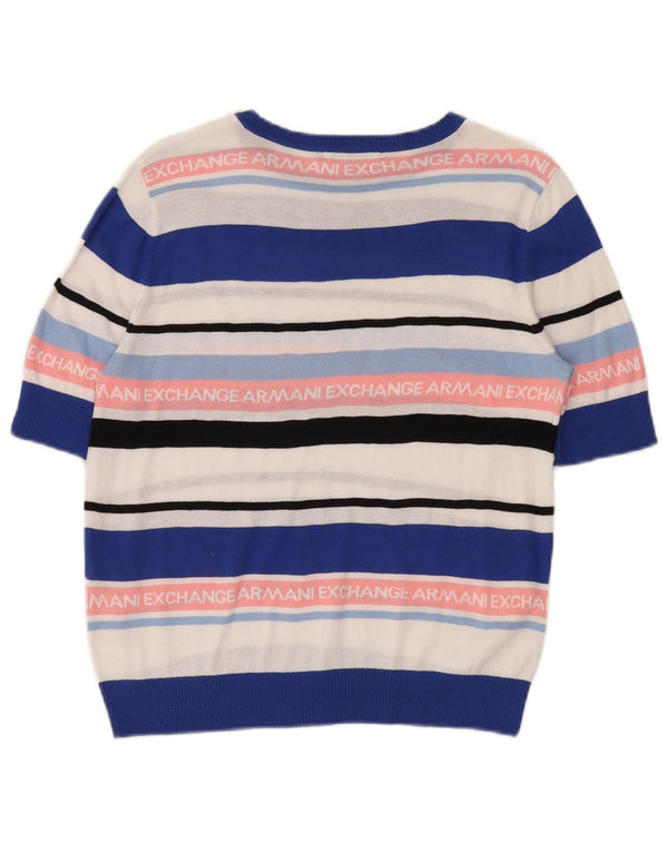 Armani Exchange Dame Grafisk Boat Neck Jumper Sweater UK 14 Medium Multic