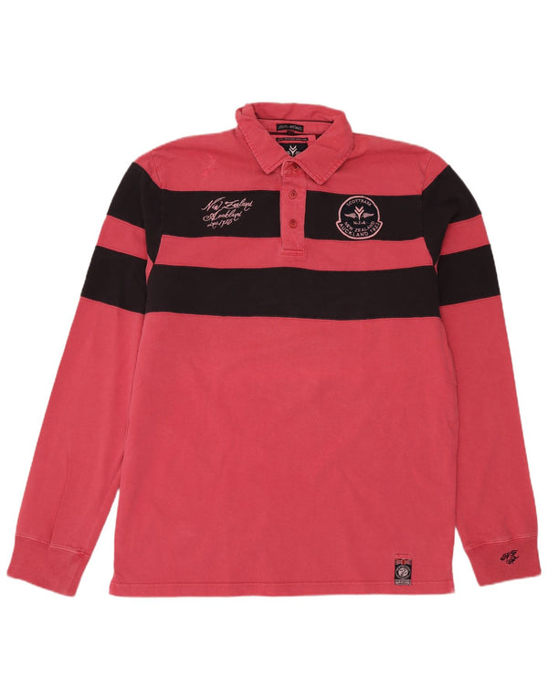 New Zealand Auckland Herre Grafisk Rugby Polo Shirt 2XL Rødstribet