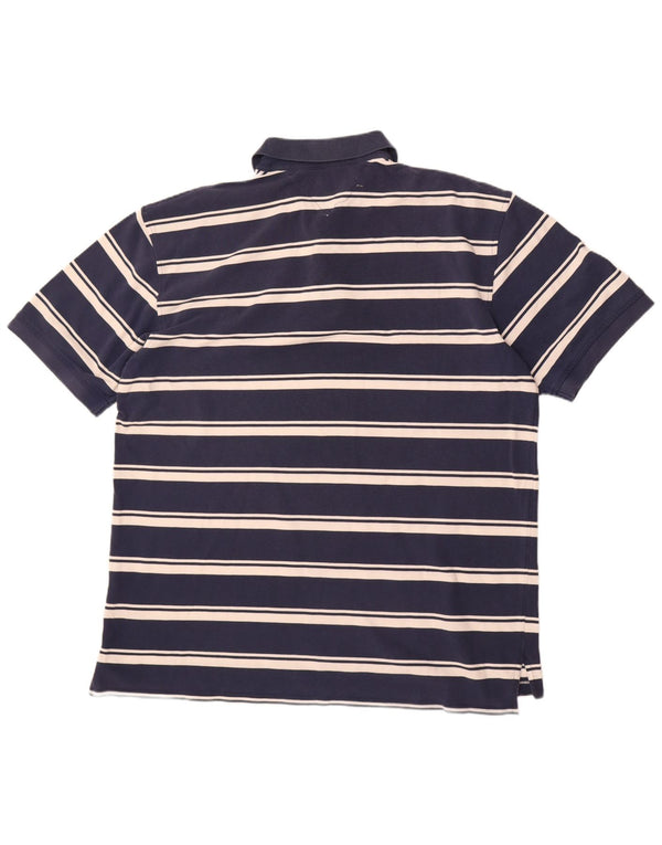Tommy Hilfiger herre polo shirt 2XL marineblå stribet bomuld