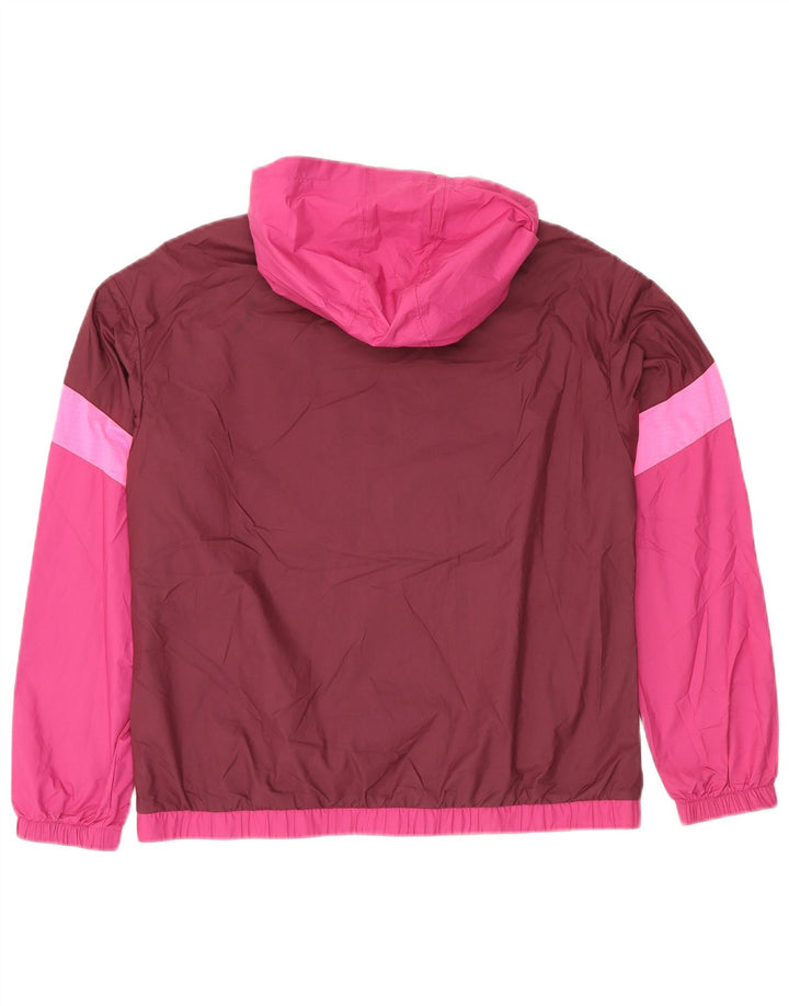 PUMA Regnjakke med hætte i overstørrelse til kvinder UK 10 Small Pink Colourblock
