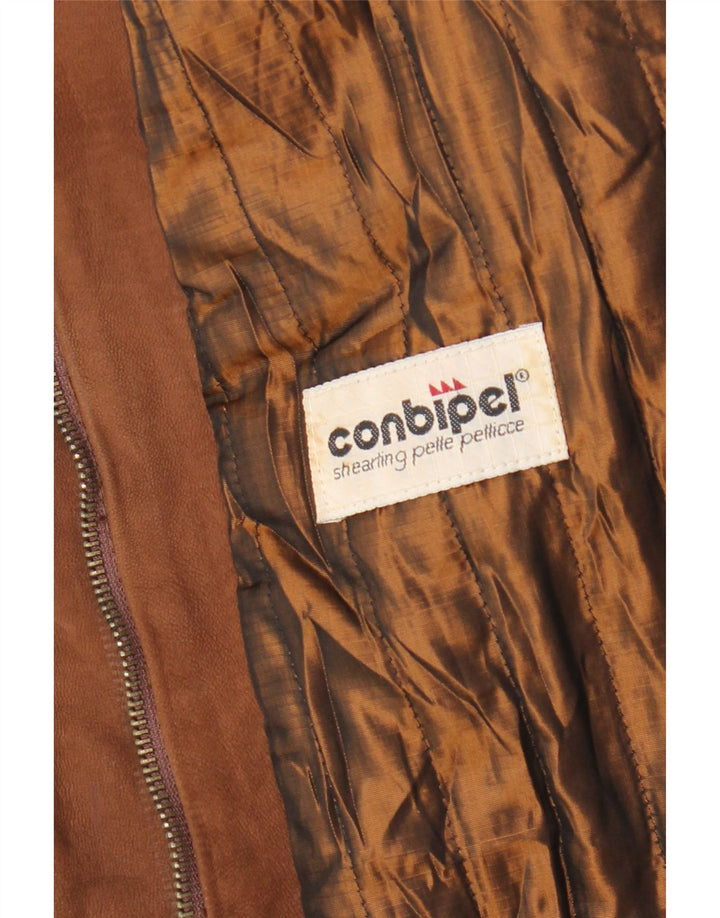 Conbipel Dame Læderjakke UK 14 Stor Brun Læder