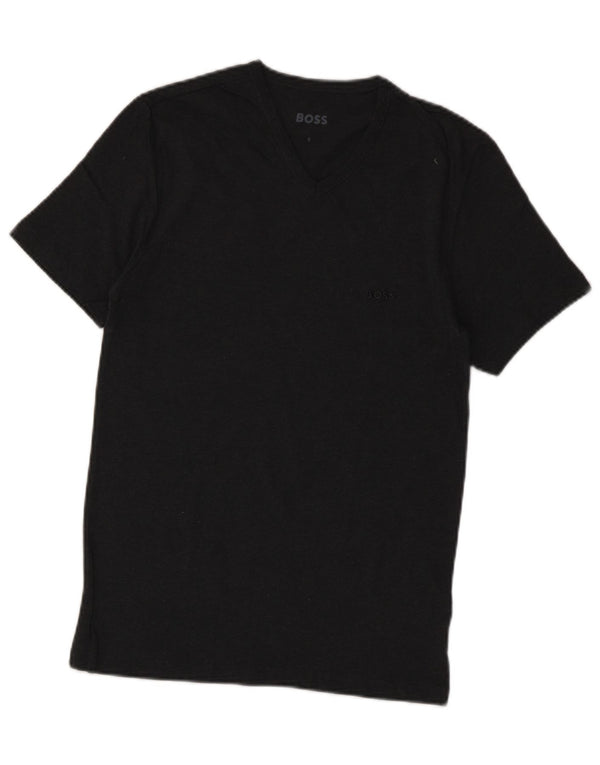 Hugo Boss Herre T-Shirt Top Lille Grå Bomuld
