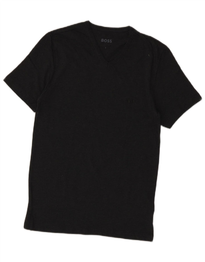 Hugo Boss Herre T-Shirt Top Lille Grå Bomuld