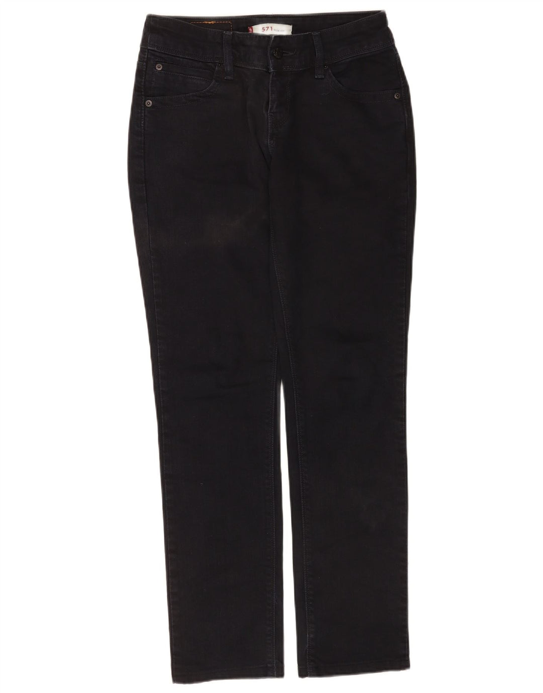 Levi's Dame 571 Slim Jeans W29 L30 Sort Bomuld