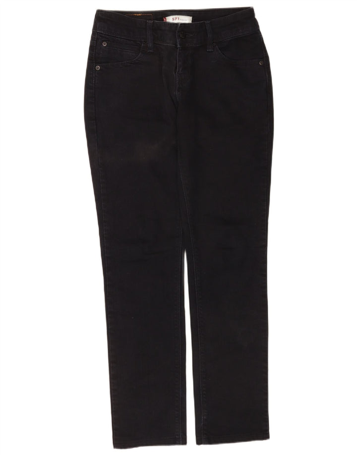Levi's Dame 571 Slim Jeans W29 L30 Sort Bomuld