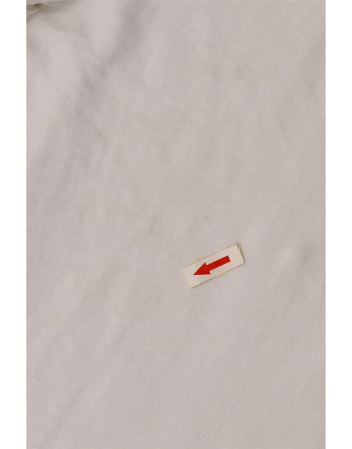 ELLESSE Grafisk T-shirt top til kvinder UK 14 Medium hvid bomuld