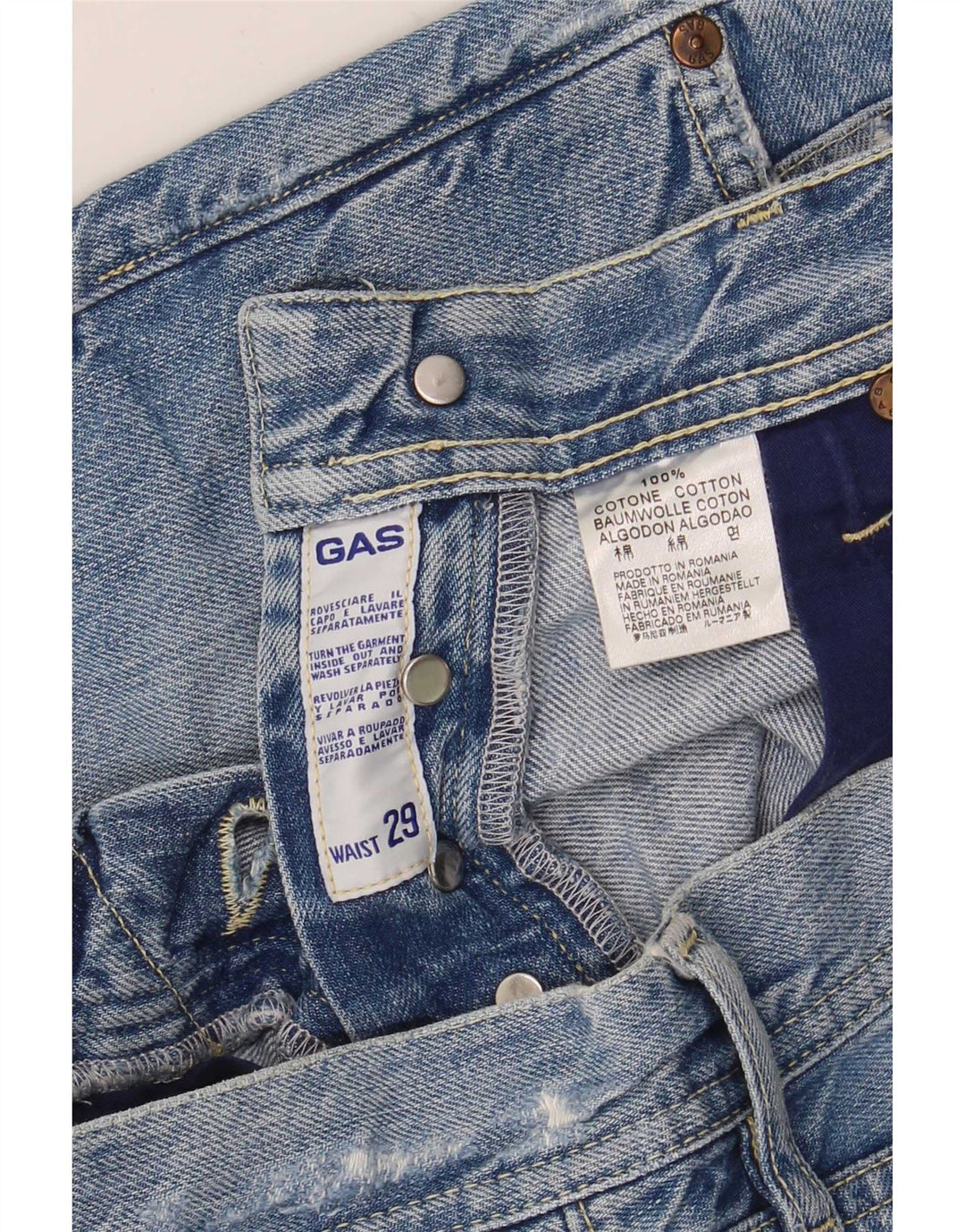Gas denimshorts til kvinder W29 mellemblå bomuld