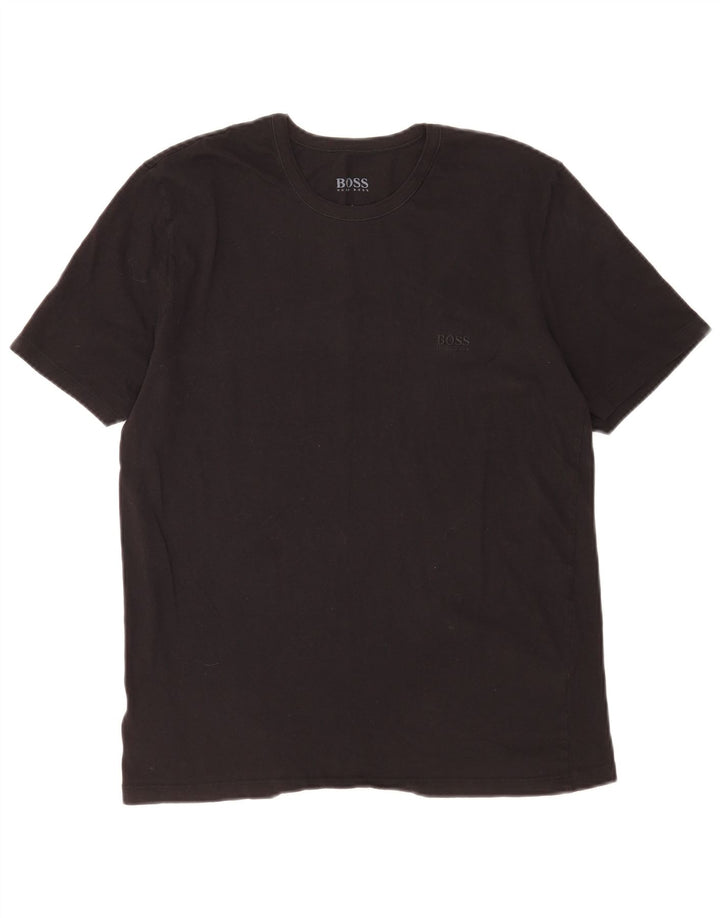 Hugo Boss Herre T-Shirt Top Stor Sort Bomuld