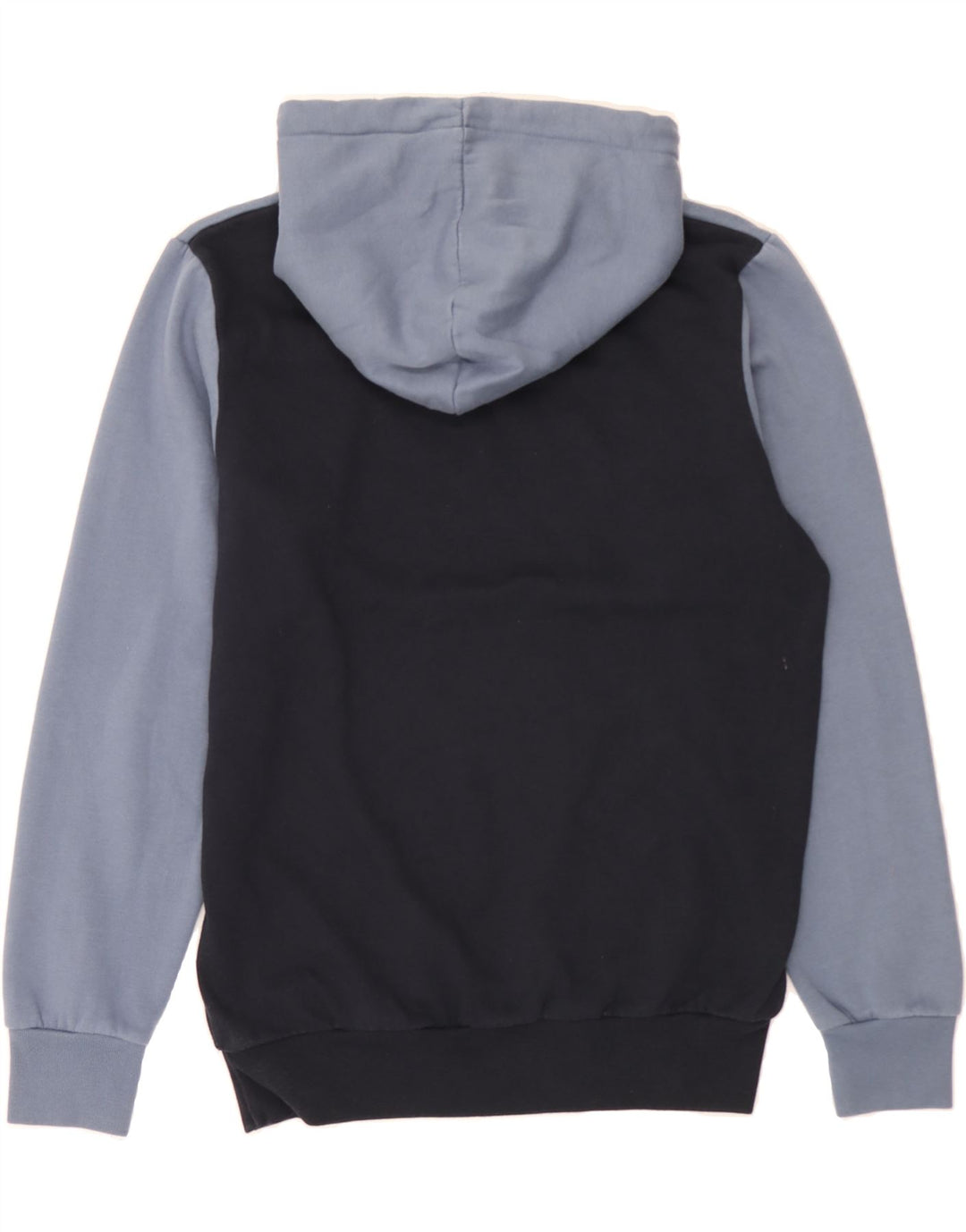 JACK & JONES Mens Graphic Hoodie Jumper Medium Navy Blue Colourblock Vintage Jack & Jones and Second-Hand Jack & Jones from Messina Hembry 
