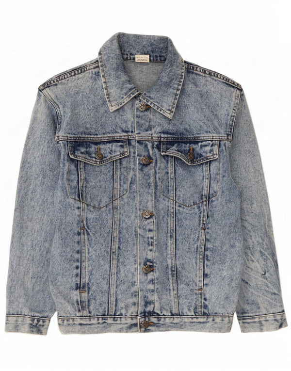 Vintage denimjakke til drenge 11-12 år blå bomuld