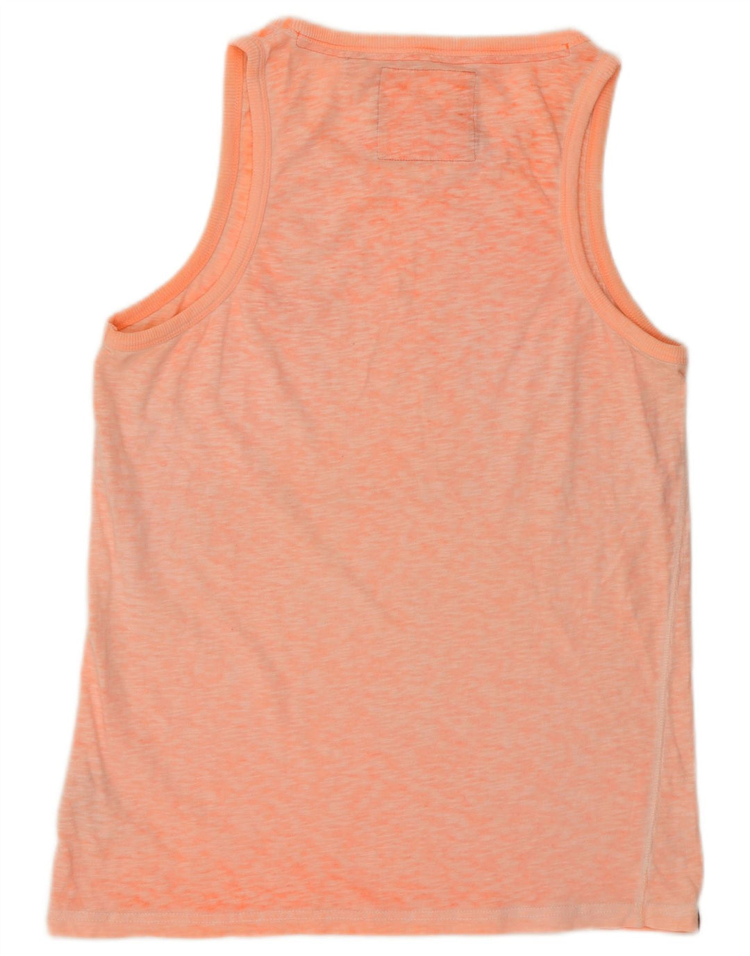 SUPERDRY Womens Low Roller Vest Top UK 16 Large Orange Flecked Bomuld