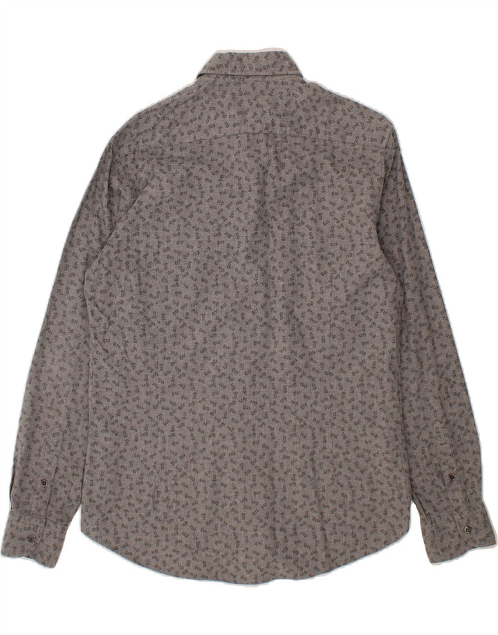 MASSIMO DUTTI Mens Abstract Pattern Shirt Medium Grey Cotton Vintage Massimo Dutti and Second-Hand Massimo Dutti from Messina Hembry 