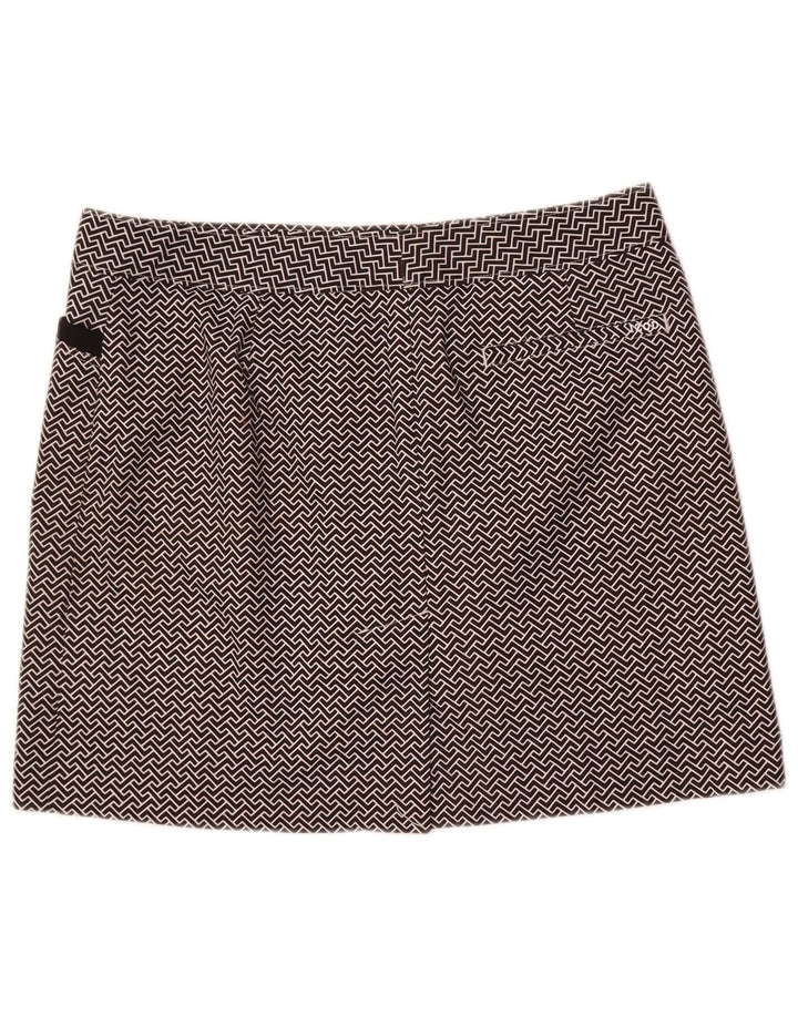 Izod Dame Golf Mini Nederdel US 8 Medium W32 Sort Geometrisk Polyester