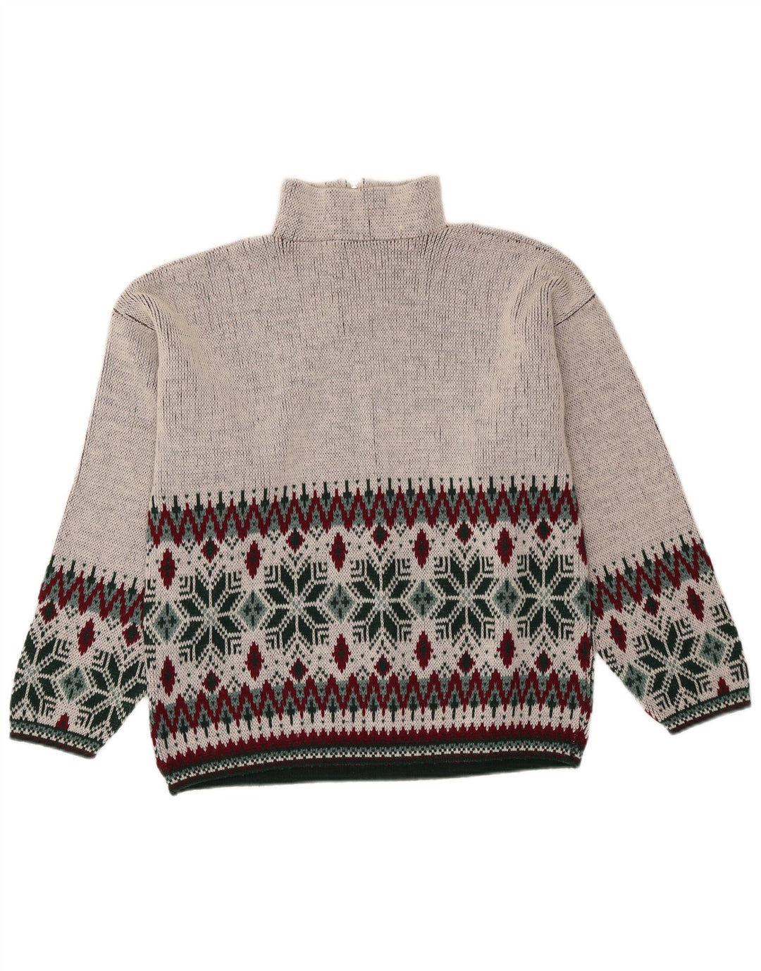 Vintage sweater med lynlås til mænd Medium Grey Fair Isle