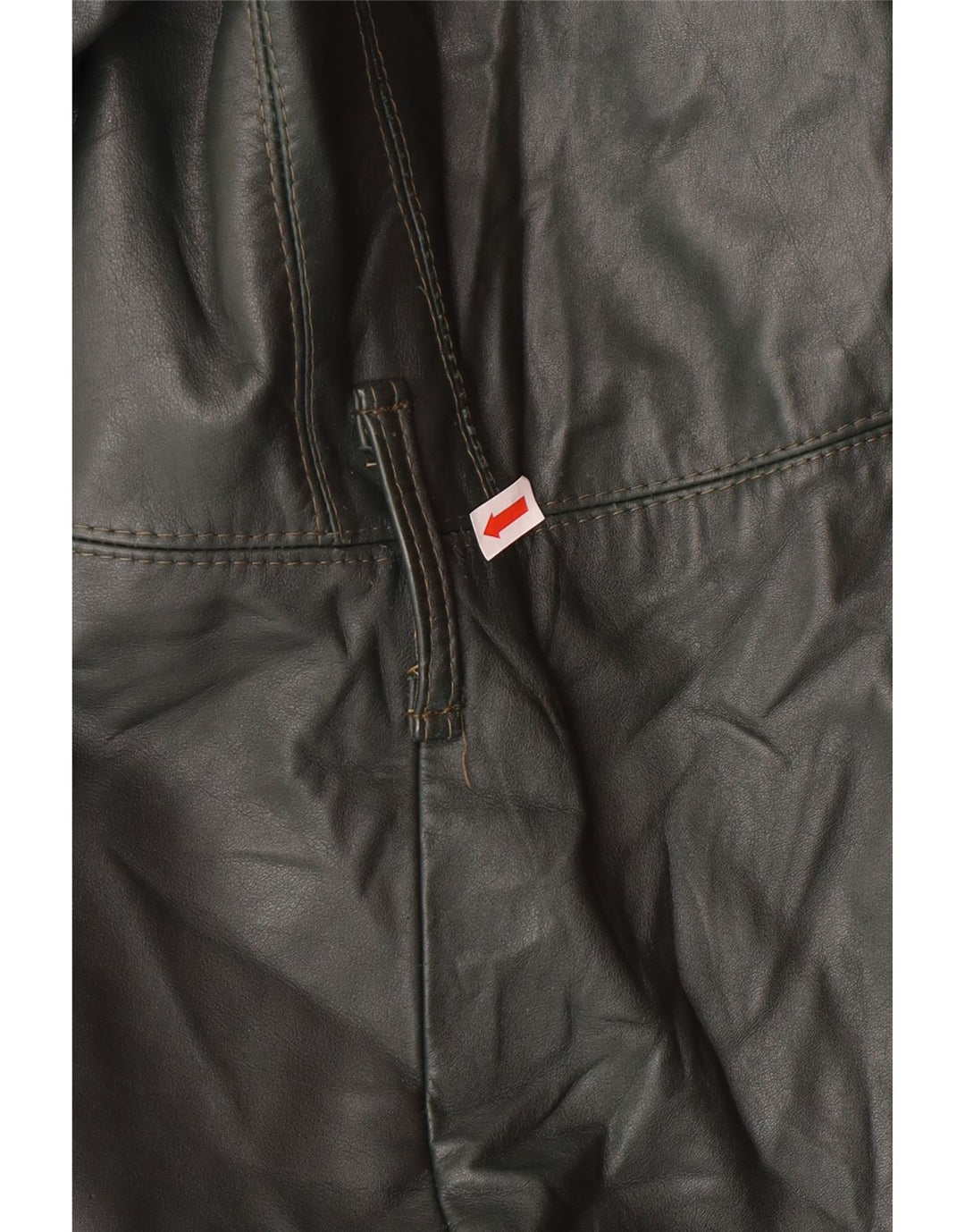 Vintage dame dobbeltradet læderfrakke UK 18 XL Grøn