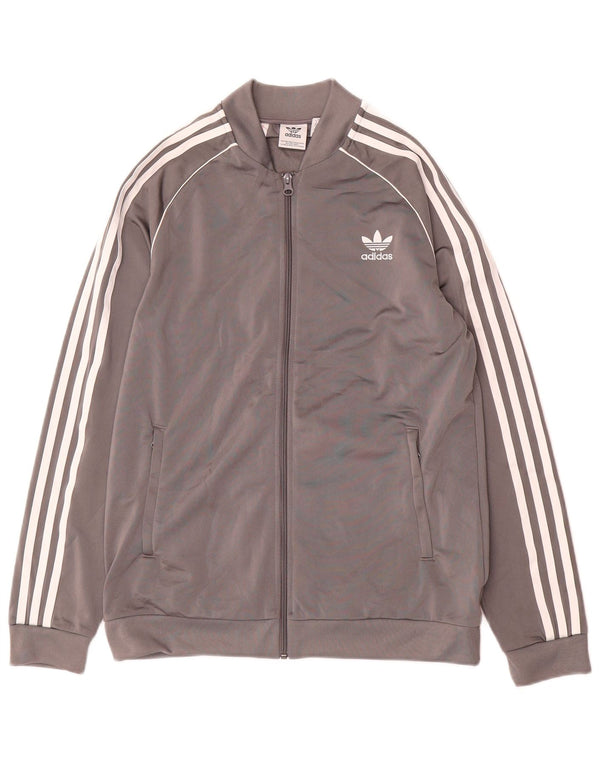 Adidas Drenge Træningsdragt Topjakke 15-16 År Grå Polyester