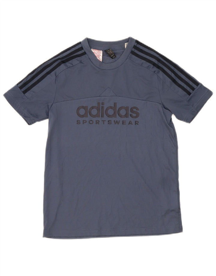 Adidas drenge grafisk t-shirt top 11-12 år marineblå polyester