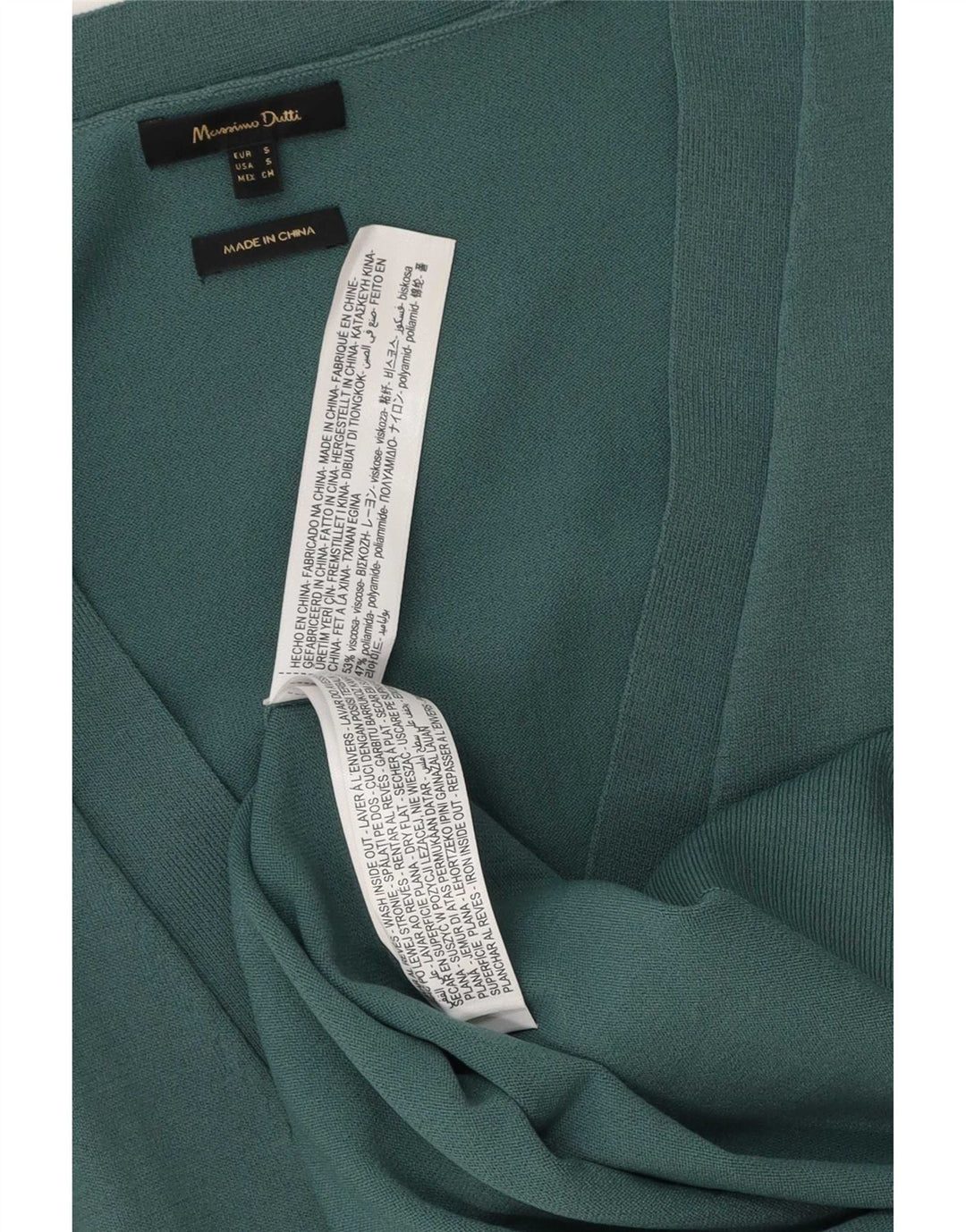 Massimo Dutti Dame Oversized Cardigan Sweater UK 10 Small Green Viscose
