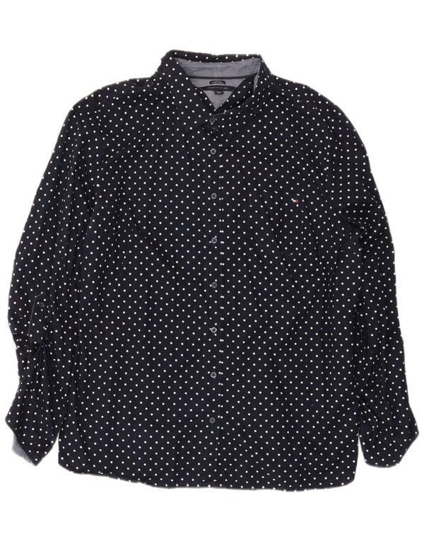 Tommy Hilfiger Dame Classic Fit skjorte 2XL marineblå plettet bomuld