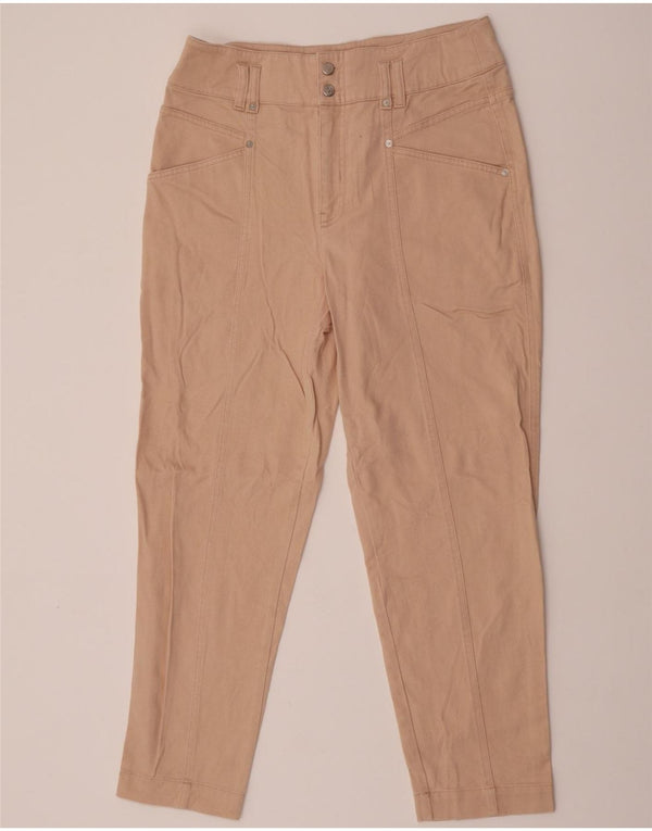 Reiss koniske fritidsbukser til kvinder UK 12 Medium W32 L28 Beige Bomuld