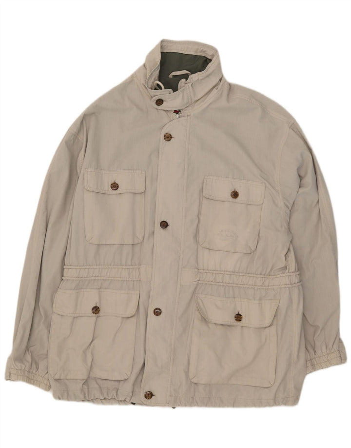 Vintage Herre Utility Jacket UK 40 Large Beige Polyester