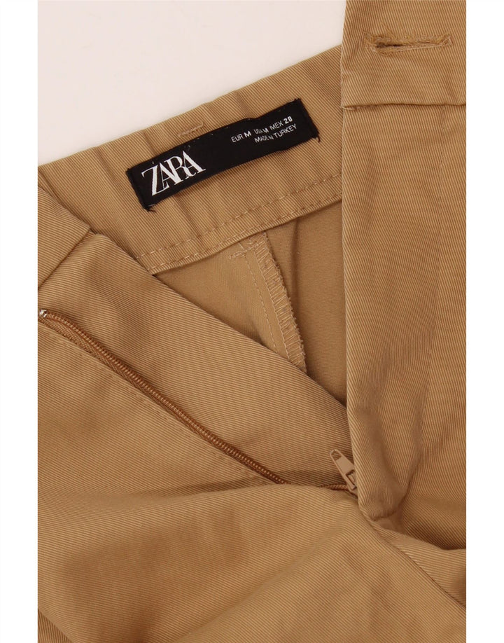 ZARA Chinobukser med brede ben til kvinder Medium W30 L26 Beige