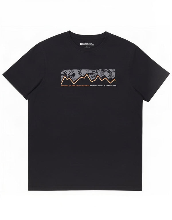 Mountain Warehouse Mens Graphic T-Shirt Top Medium Navy Blue Cotton