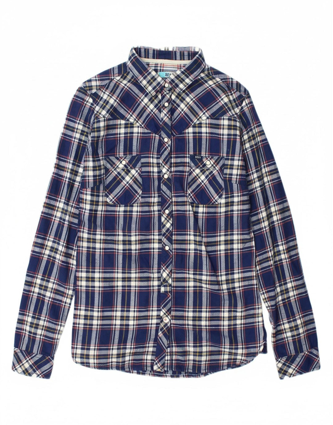 ROXY Womens Flannel Shirt UK 12 Medium Blue Check Cotton