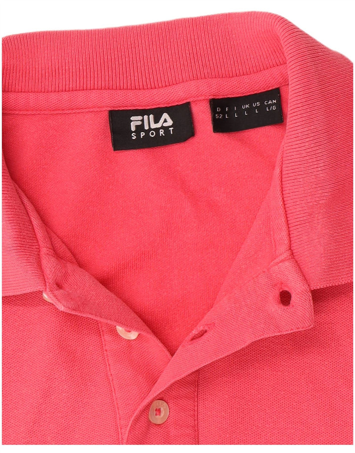 Fila Poloskjorte til mænd Stor Pink Bomuld