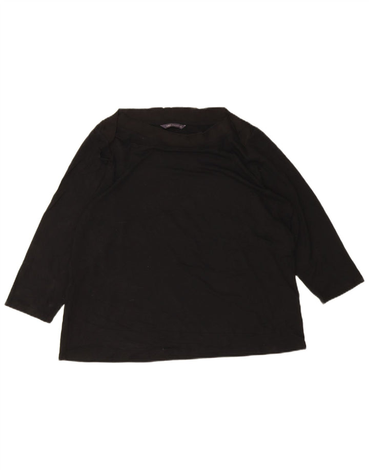 Marks & Spencer Dame Top 3/4 ærmer UK 18 XL Sort Viscose