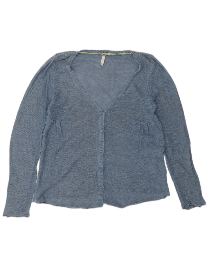 WHITE STUFF Dame Cardigan Sweater UK 10 Small Blue Linen