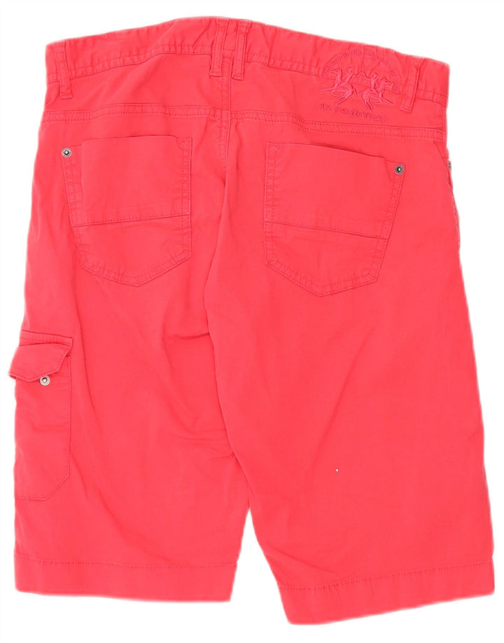 LA MARTINA Herre Cargo Shorts W34 Large Pink Bomuld