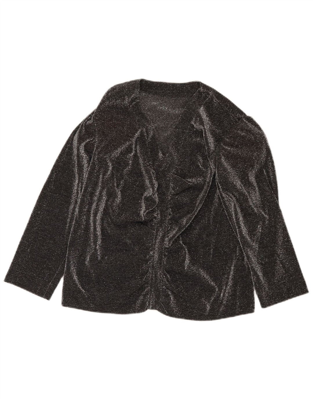 Vintage Dame 3/4 ærmet bluse Top UK 16 Large Black