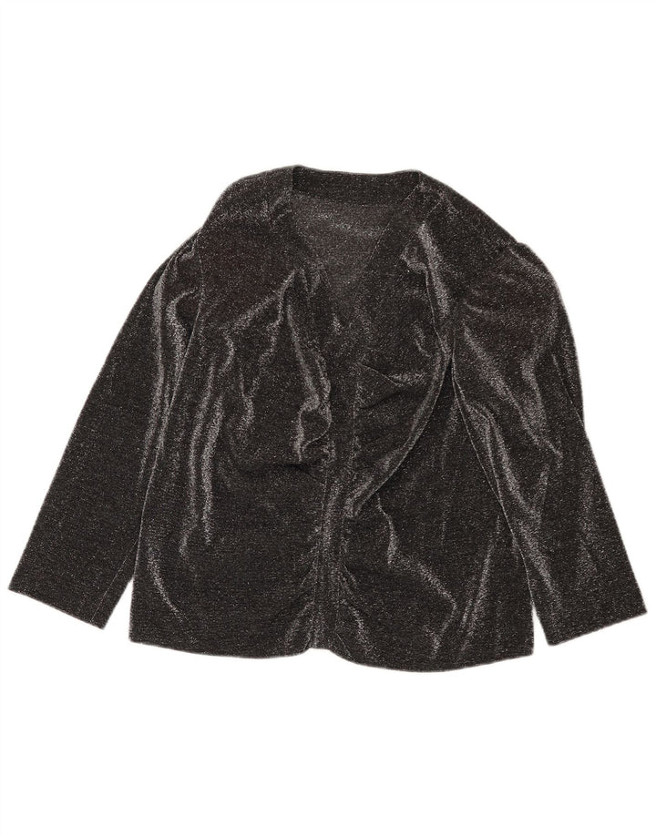Vintage Dame 3/4 ærmet bluse Top UK 16 Large Black