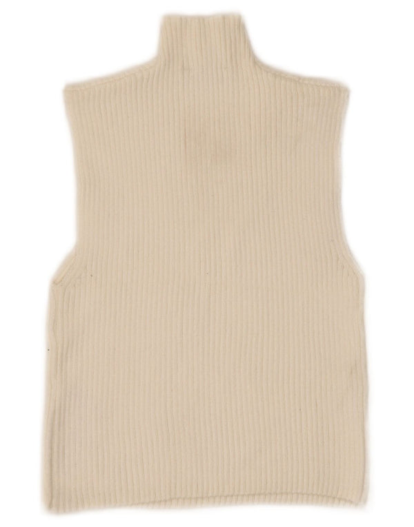 Zara Womens Crop Vest Tank Top UK 14 Large Off White Viscose
