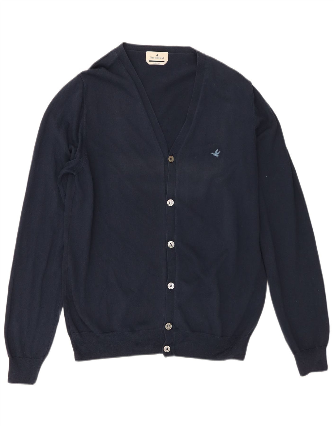 Brooksfield Herre Cardigan Sweater IT 50 Medium Navyblå Bomuld
