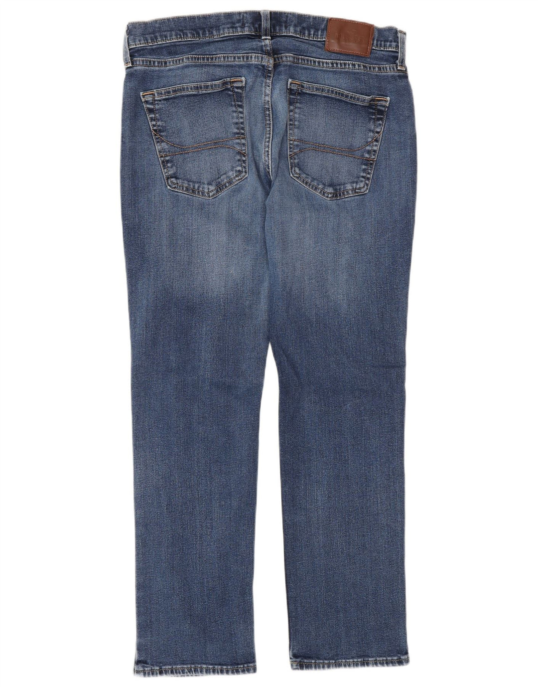 HOLLISTER Herre Slim Straight Jeans W34 L30 Blå Bomuld