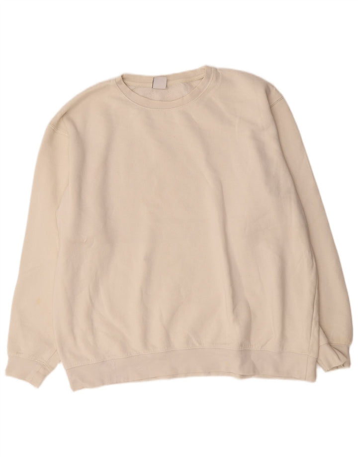 Zara Herre Sweatshirt Jumper XL Hvid Bomuld