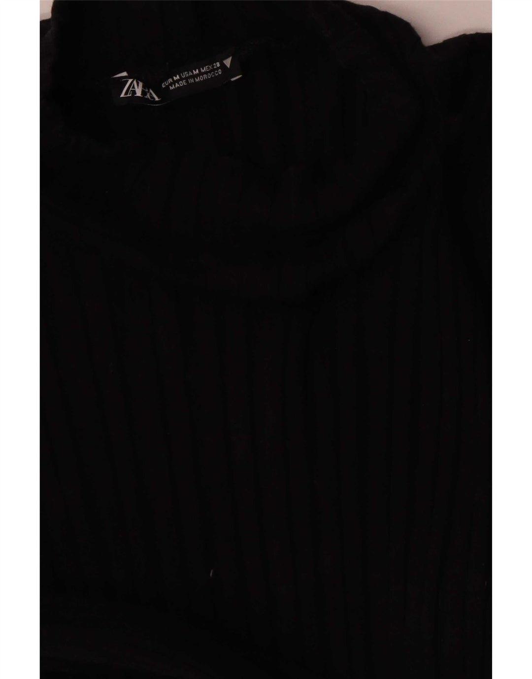 Zara Dame Langærmet Bodycon Kjole UK 12 Medium Sort
