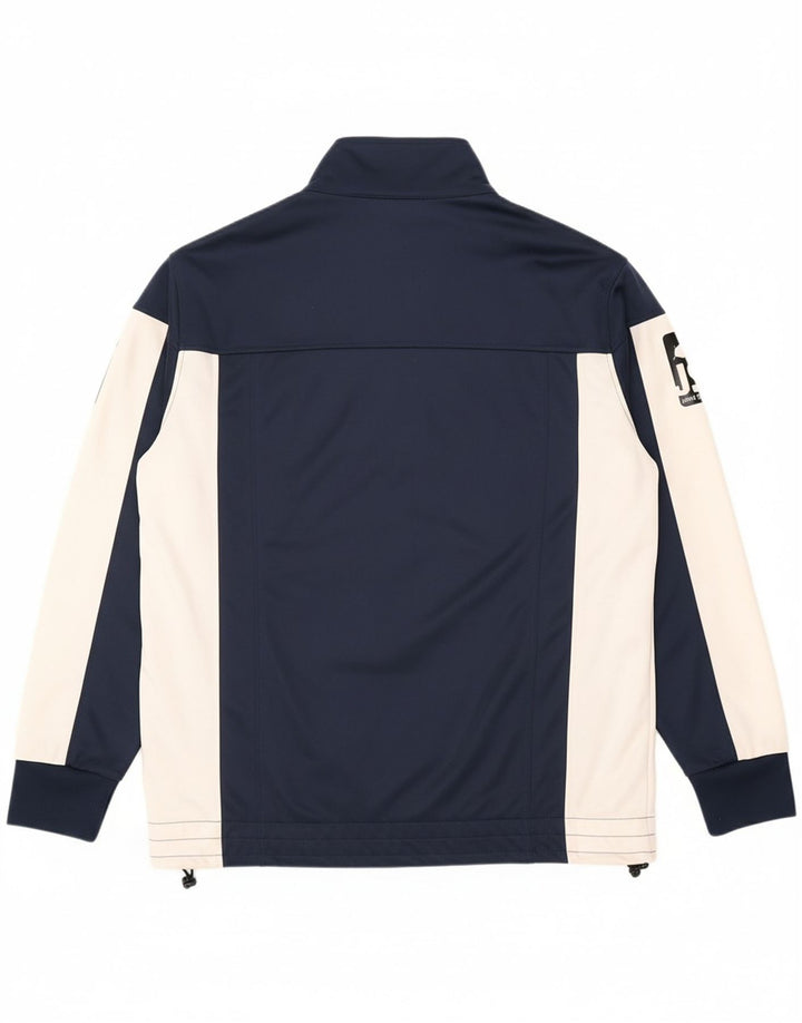 DIADORA Mens Tracksuit Top Jacket XL Navy Blue Colourblock Polyester