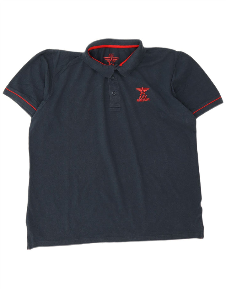 Avirex Herre Polo Shirt Large Navy Blue