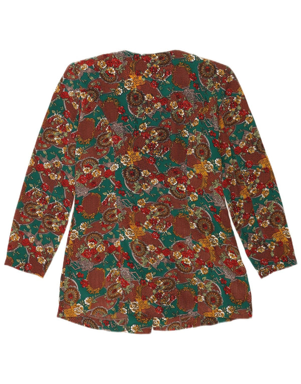 Vintage dameskjorte bluse UK 10 Small Multicolored Floral