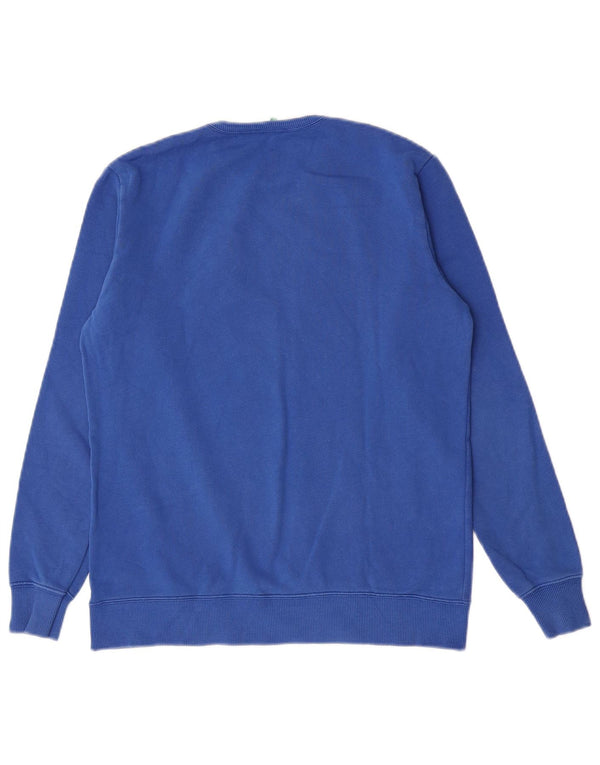 Benetton Boys Grafisk Sweatshirt Jumper 13-14 år 3XL Blå Bomuld